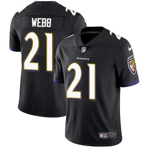 Youth Nike Baltimore Ravens #21 Lardarius Webb Black Alternate Stitched NFL Vapor Untouchable Limited Jersey