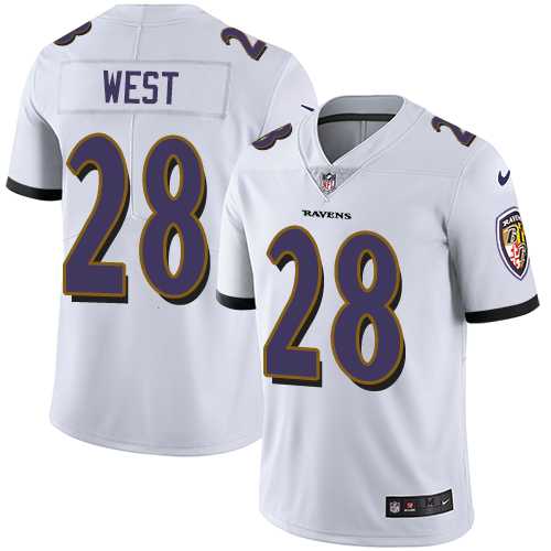 Youth Nike Baltimore Ravens #28 Terrance West White Stitched NFL Vapor Untouchable Limited Jersey