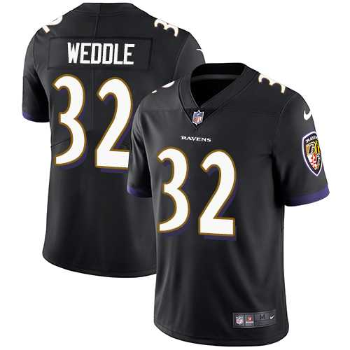 Youth Nike Baltimore Ravens #32 Eric Weddle Black Alternate Stitched NFL Vapor Untouchable Limited Jersey