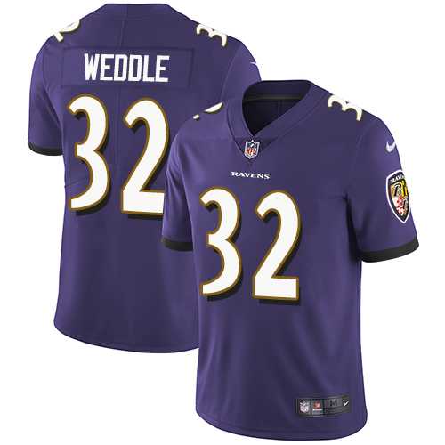 Youth Nike Baltimore Ravens #32 Eric Weddle Purple Team Color Stitched NFL Vapor Untouchable Limited Jersey