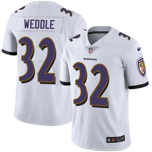 Youth Nike Baltimore Ravens #32 Eric Weddle White Stitched NFL Vapor Untouchable Limited Jersey