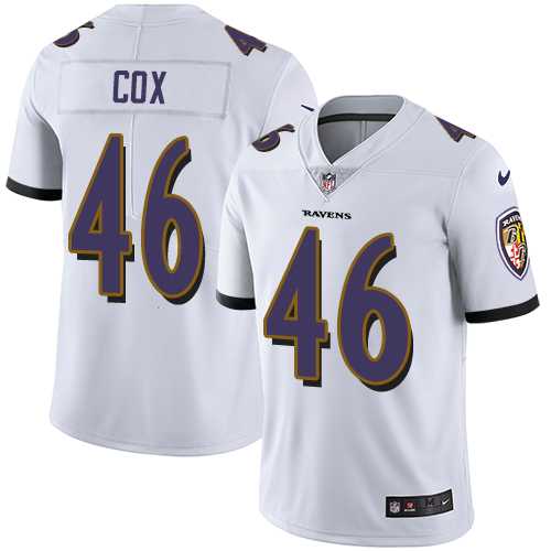 Youth Nike Baltimore Ravens #46 Morgan Cox White Stitched NFL Vapor Untouchable Limited Jersey Youth Nike Baltimore Ravens #46 Morgan Cox White Stitched NFL Vapor Untouchable Limited Jersey
