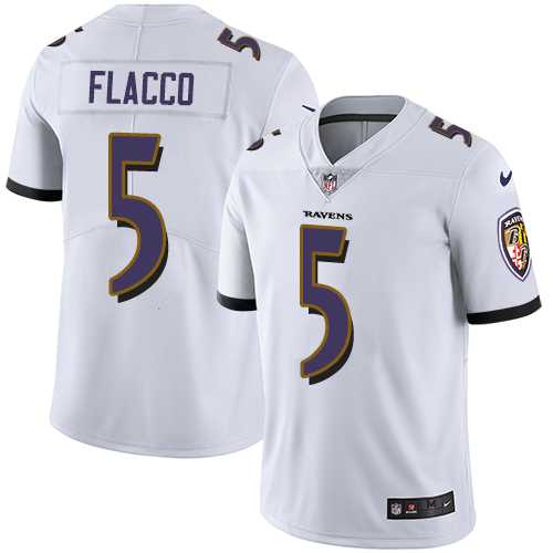 Youth Nike Baltimore Ravens #5 Joe Flacco White Stitched NFL Vapor Untouchable Limited Jersey