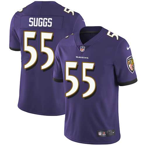 Youth Nike Baltimore Ravens #55 Terrell Suggs Purple Team Color Stitched NFL Vapor Untouchable Limited Jersey