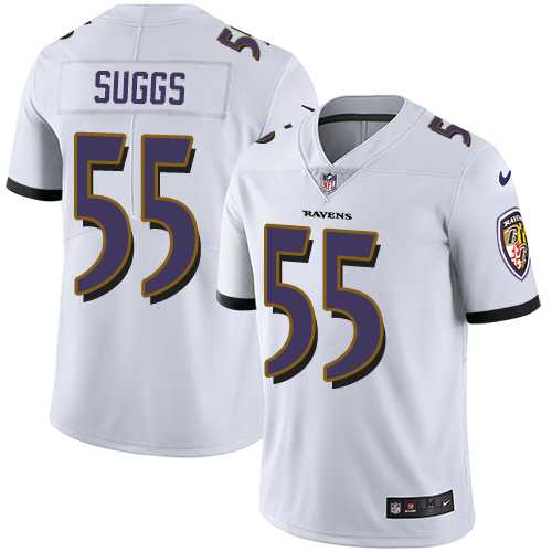 Youth Nike Baltimore Ravens #55 Terrell Suggs White Stitched NFL Vapor Untouchable Limited Jersey