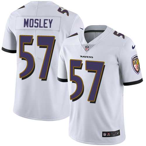 Youth Nike Baltimore Ravens #57 C.J. Mosley White Stitched NFL Vapor Untouchable Limited Jersey