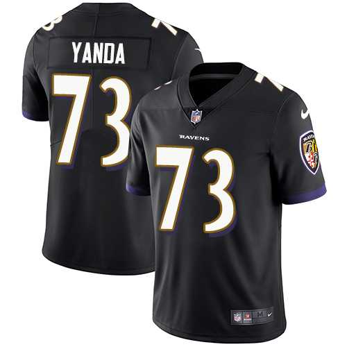 Youth Nike Baltimore Ravens #73 Marshal Yanda Black Alternate Stitched NFL Vapor Untouchable Limited Jersey
