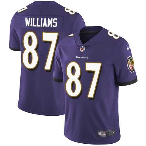 Youth Nike Baltimore Ravens #87 Maxx Williams Purple Team Color Stitched NFL Vapor Untouchable Limited Jersey