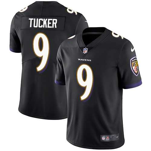 Youth Nike Baltimore Ravens #9 Justin Tucker Black Alternate Stitched NFL Vapor Untouchable Limited Jersey