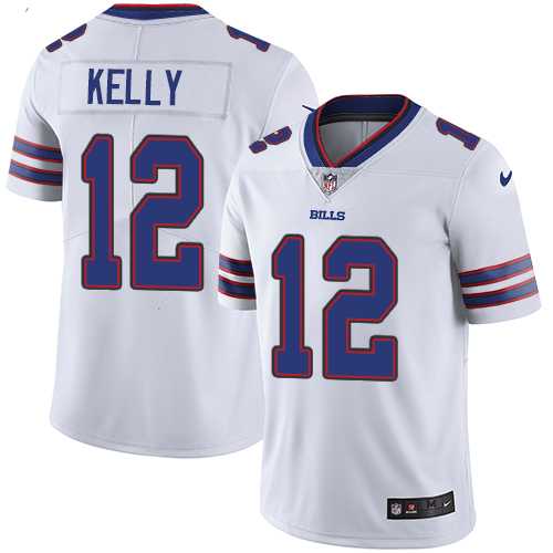 Youth Nike Buffalo Bills #12 Jim Kelly White Stitched NFL Vapor Untouchable Limited Jersey