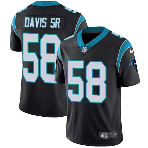 Youth Nike Carolina Panthers #58 Thomas Davis Sr Black Team Color Stitched NFL Vapor Untouchable Limited Jersey