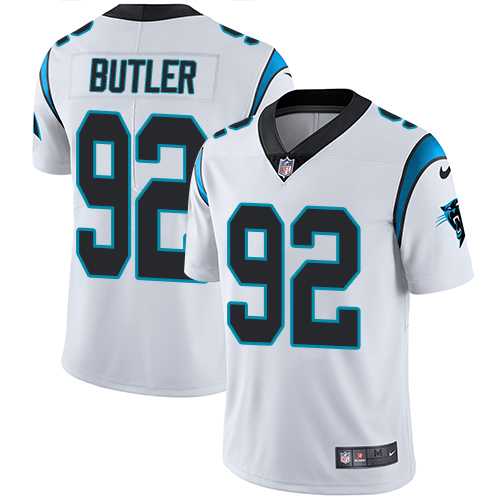 Youth Nike Carolina Panthers #92 Vernon Butler White Stitched NFL Vapor Untouchable Limited Jersey