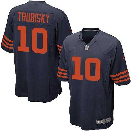 Youth Nike Chicago Bears #10 Mitchell Trubisky Navy Blue Alternate Stitched NFL Elite Jersey
