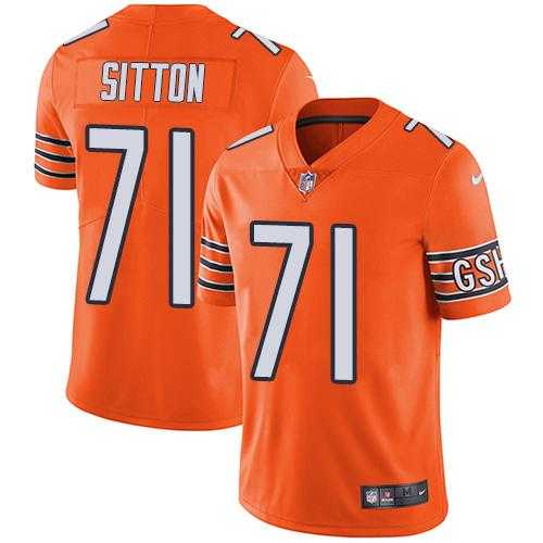 Youth Nike Chicago Bears #71 Josh Sitton Orange Stitched NFL Limited Rush Jersey
