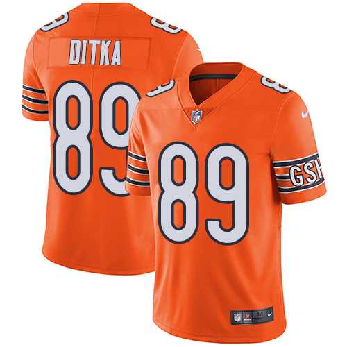 Youth Nike Chicago Bears #89 Mike Ditka Orange Stitched NFL Limited Rush Jersey