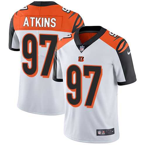 Youth Nike Cincinnati Bengals #97 Geno Atkins White Stitched NFL Vapor Untouchable Limited Jersey