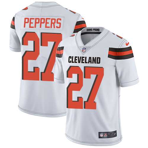 Youth Nike Cleveland Browns #27 Jabrill Peppers White Stitched NFL Vapor Untouchable Limited Jersey