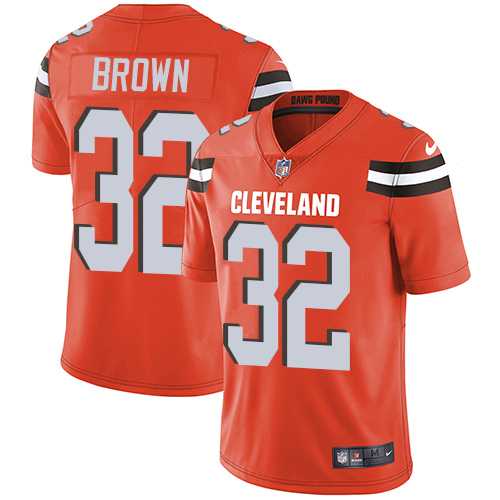 Youth Nike Cleveland Browns #32 Jim Brown Orange Alternate Stitched NFL Vapor Untouchable Limited Jersey