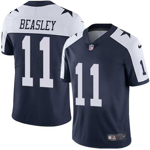 Youth Nike Dallas Cowboys #11 Cole Beasley Navy Blue Thanksgiving Stitched NFL Vapor Untouchable Limited Throwback Jersey