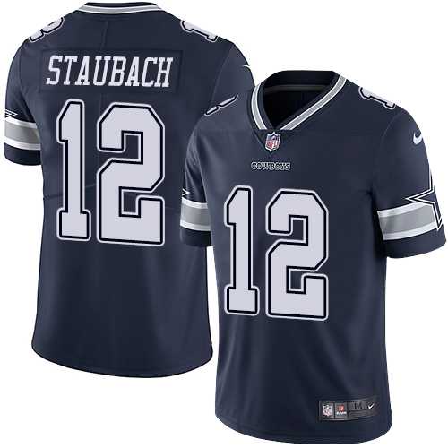 Youth Nike Dallas Cowboys #12 Roger Staubach Navy Blue Team Color Stitched NFL Vapor Untouchable Limited Jersey