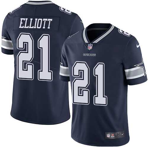 Youth Nike Dallas Cowboys #21 Ezekiel Elliott Navy Blue Team Color Stitched NFL Vapor Untouchable Limited Jersey