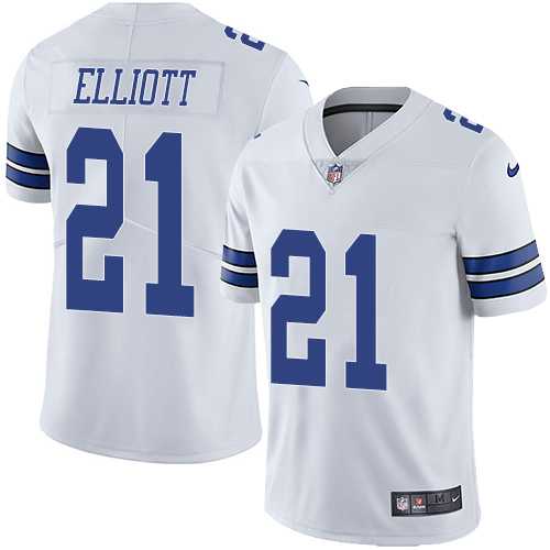 Youth Nike Dallas Cowboys #21 Ezekiel Elliott White Stitched NFL Vapor Untouchable Limited Jersey