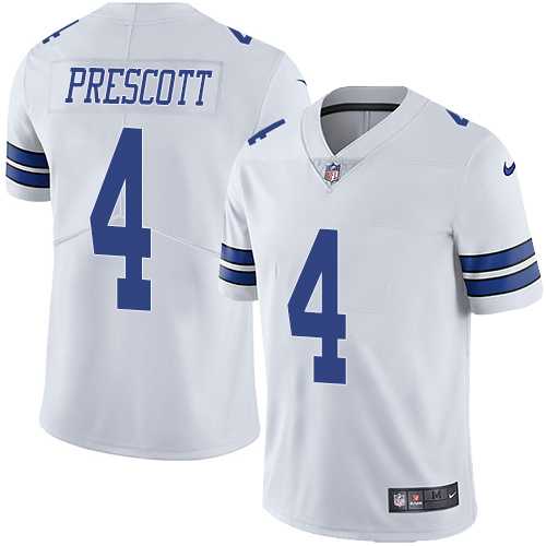 Youth Nike Dallas Cowboys #4 Dak Prescott White Stitched NFL Vapor Untouchable Limited Jersey