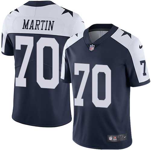 Youth Nike Dallas Cowboys #70 Zack Martin Navy Blue Thanksgiving Stitched NFL Vapor Untouchable Limited Throwback Jersey