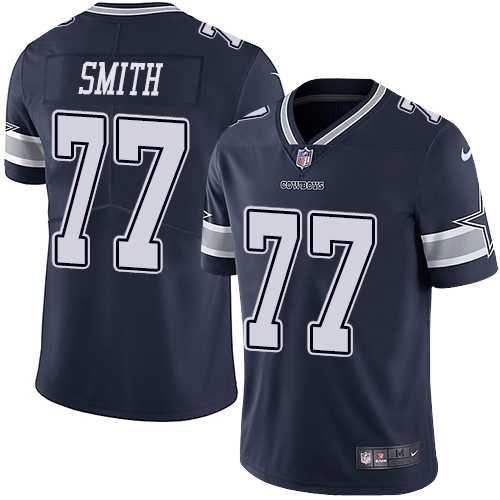 Youth Nike Dallas Cowboys #77 Tyron Smith Navy Blue Team Color Stitched NFL Vapor Untouchable Limited Jersey