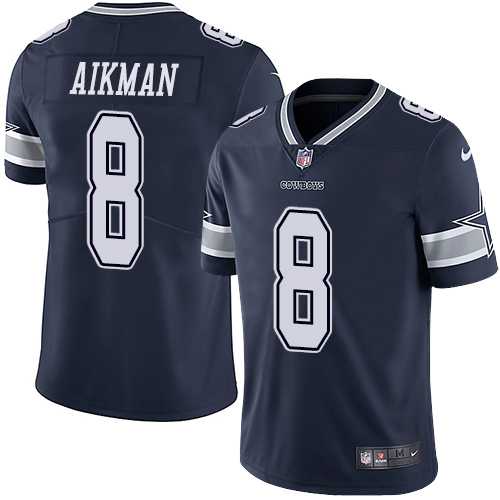 Youth Nike Dallas Cowboys #8 Troy Aikman Navy Blue Team Color Stitched NFL Vapor Untouchable Limited Jersey