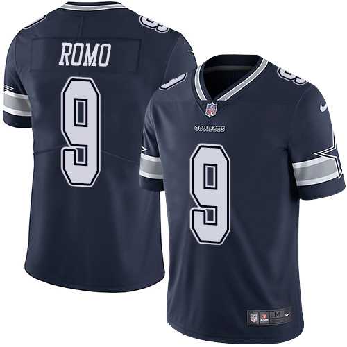 Youth Nike Dallas Cowboys #9 Tony Romo Navy Blue Team Color Stitched NFL Vapor Untouchable Limited Jersey