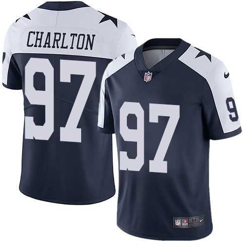 Youth Nike Dallas Cowboys #97 Taco Charlton Navy Blue Thanksgiving Stitched NFL Vapor Untouchable Limited Throwback Jersey