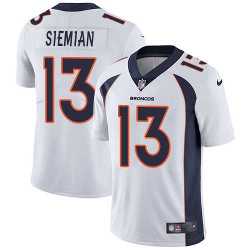 Youth Nike Denver Broncos #13 Trevor Siemian White Stitched NFL Vapor Untouchable Limited Jersey
