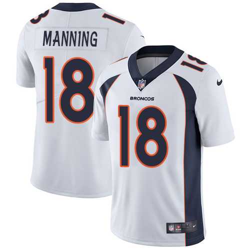 Youth Nike Denver Broncos #18 Peyton Manning White Stitched NFL Vapor Untouchable Limited Jersey