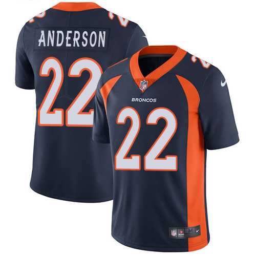 Youth Nike Denver Broncos #22 C.J. Anderson Blue Alternate Stitched NFL Vapor Untouchable Limited Jersey