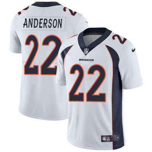 Youth Nike Denver Broncos #22 C.J. Anderson White Stitched NFL Vapor Untouchable Limited Jersey