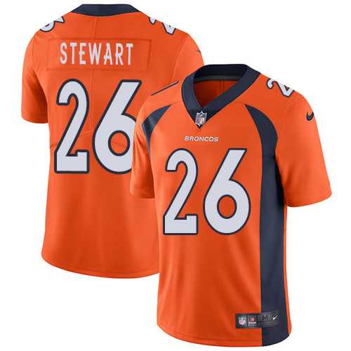 Youth Nike Denver Broncos #26 Darian Stewart Orange Team ColorStitched NFL Vapor Untouchable Limited Jersey