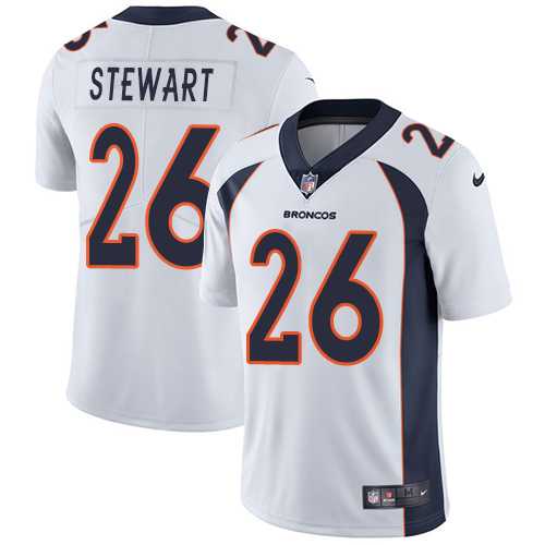 Youth Nike Denver Broncos #26 Darian Stewart White Stitched NFL Vapor Untouchable Limited Jersey