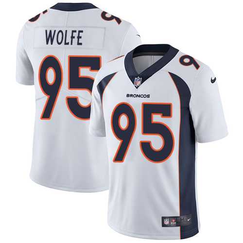 Youth Nike Denver Broncos #95 Derek Wolfe White Stitched NFL Vapor Untouchable Limited Jersey