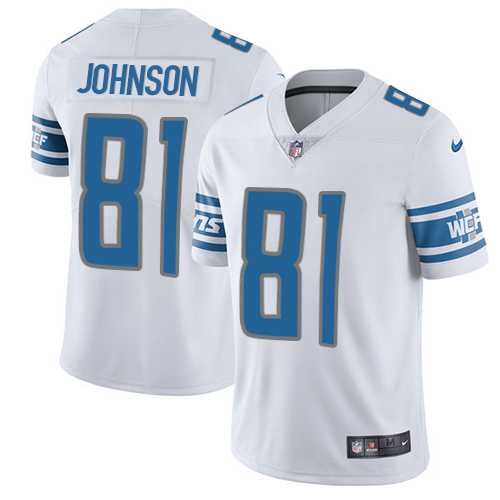 Youth Nike Detroit Lions #81 Calvin Johnson White Stitched NFL Vapor Untouchable Limited Jersey
