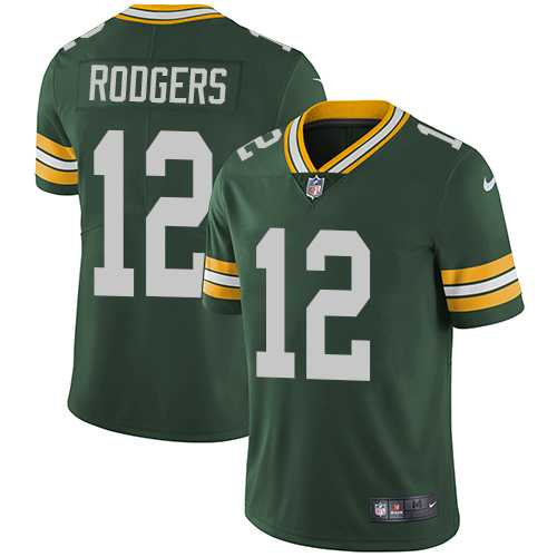 Youth Nike Green Bay Packers #12 Aaron Rodgers Green Team Color Stitched NFL Vapor Untouchable Limited Jersey
