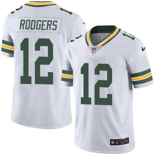 Youth Nike Green Bay Packers #12 Aaron Rodgers White Stitched NFL Vapor Untouchable Limited Jersey