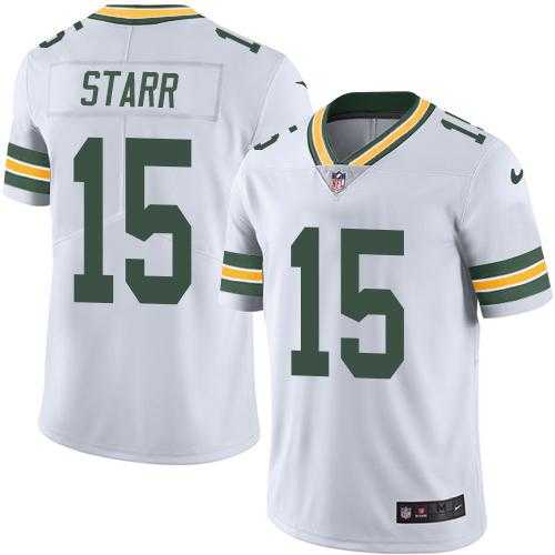 Youth Nike Green Bay Packers #15 Bart Starr White Stitched NFL Vapor Untouchable Limited Jersey