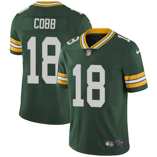 Youth Nike Green Bay Packers #18 Randall Cobb Green Team Color Stitched NFL Vapor Untouchable Limited Jersey