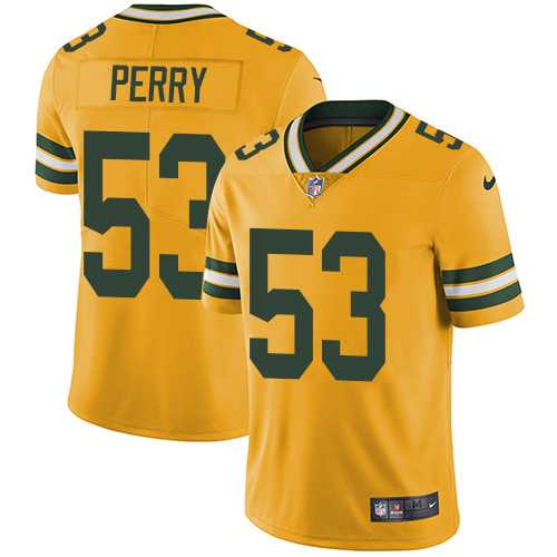 Youth Nike Green Bay Packers #53 Nick Perry Yellow Stitched NFL Limited Rush Jersey Youth Nike Green Bay Packers #53 Nick Perry Yellow Stitched NFL Limited Rush Jersey