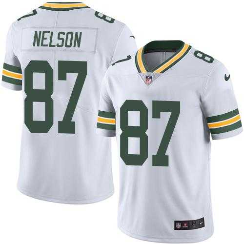Youth Nike Green Bay Packers #87 Jordy Nelson White Stitched NFL Vapor Untouchable Limited Jersey