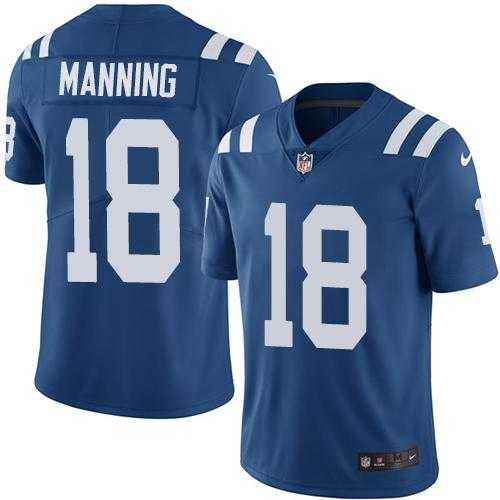 Youth Nike Indianapolis Colts #18 Peyton Manning Royal Blue Team ColorStitched NFL Vapor Untouchable Limited Jersey