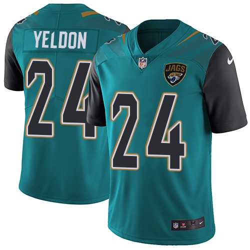 Youth Nike Jacksonville Jaguars #24 T.J. Yeldon Teal Green Team Color Stitched NFL Vapor Untouchable Limited Jersey
