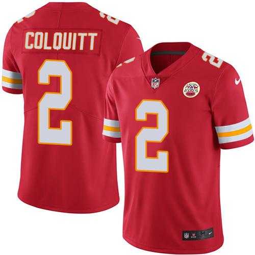 Youth Nike Kansas City Chiefs #2 Dustin Colquitt Red Team Color Stitched NFL Vapor Untouchable Limited Jersey
