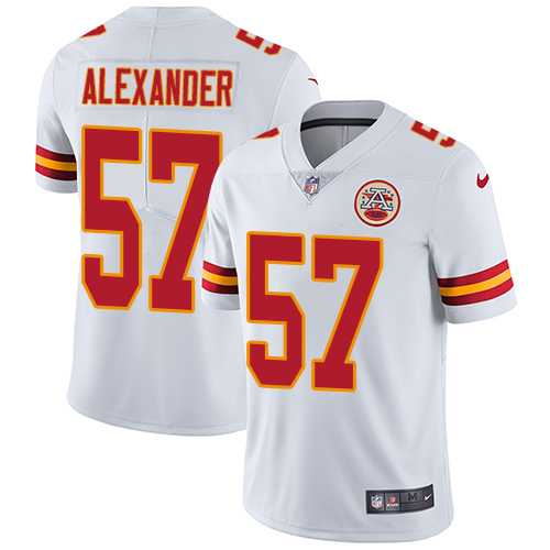 Youth Nike Kansas City Chiefs #57 D.J. Alexander White Stitched NFL Vapor Untouchable Limited Jersey